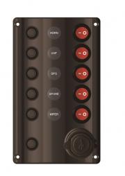 Black Switch Panel With USB Charger LED Indicator 7 X 3 3/4"